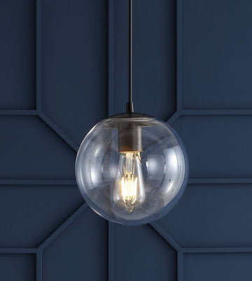 Bleecker 7.75" Metal/Glass Globe LED Pendant